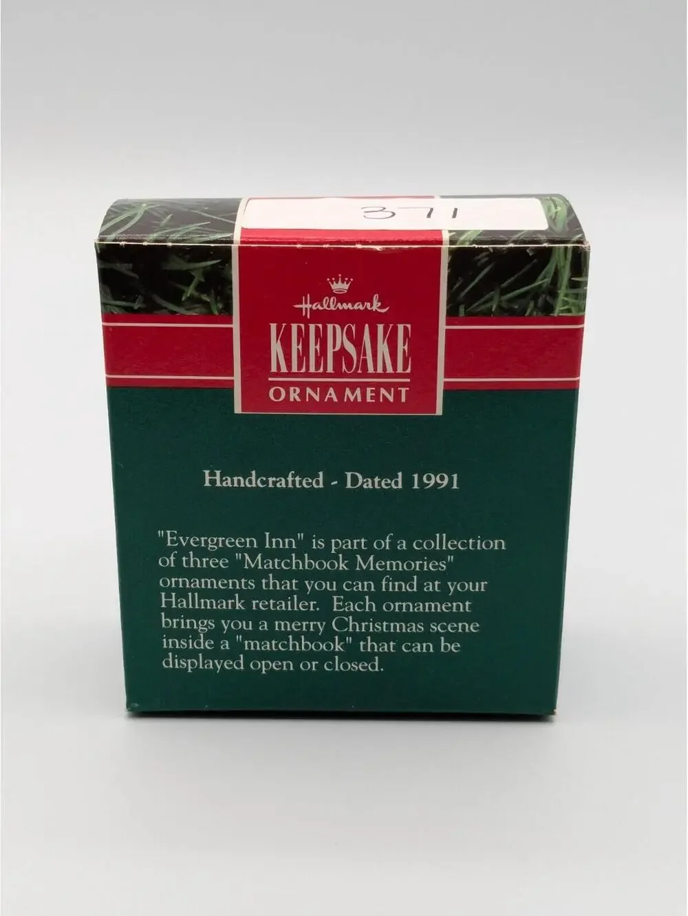 Hallmark Keepsake Evergreen Inn 1991 Matchbox Memories, Vintage Ornament